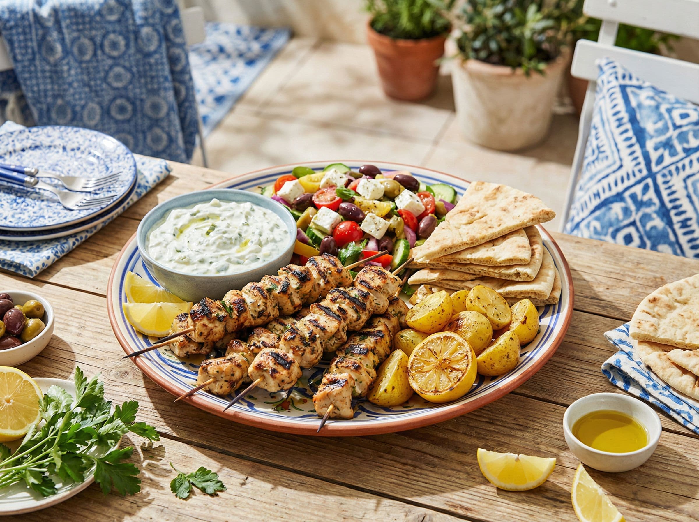 Chicken Souvlaki Platter
