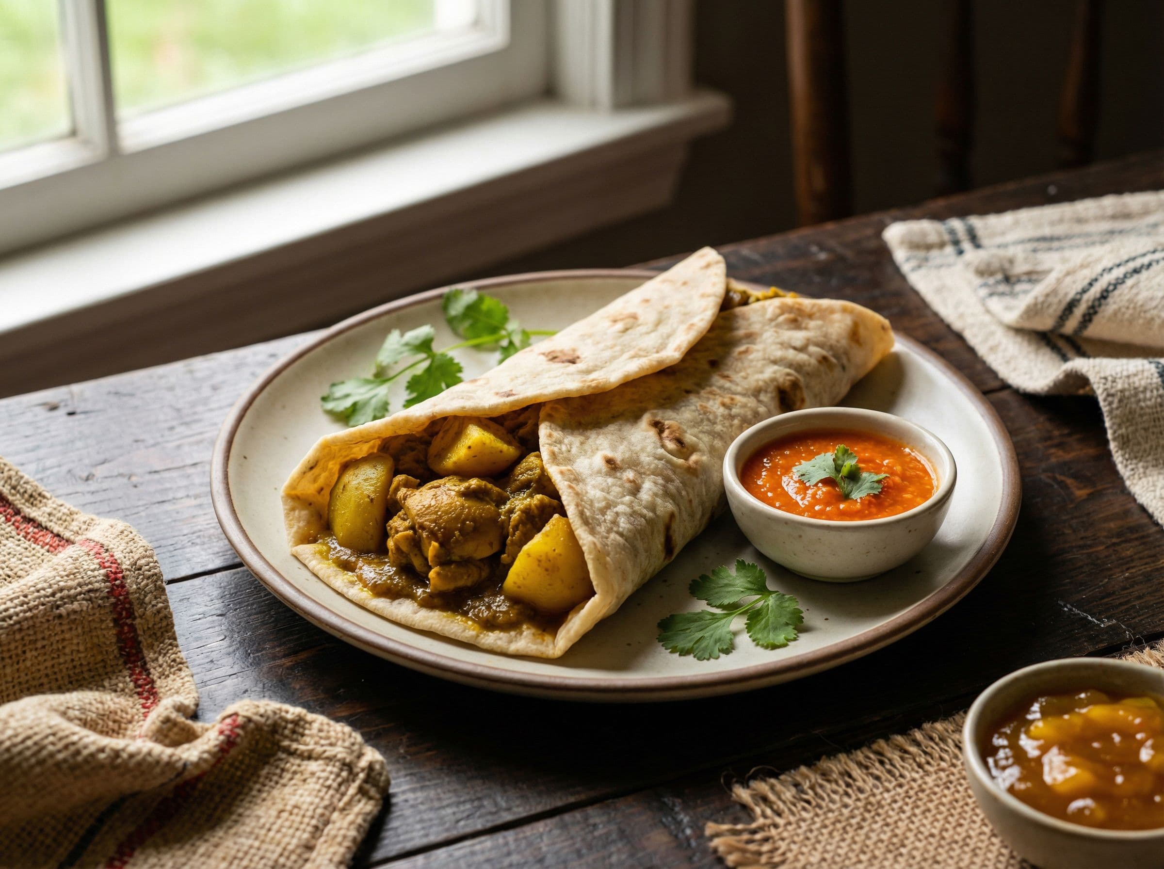 Roti with Curry Chicken